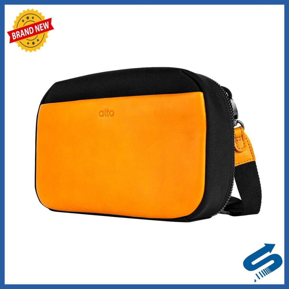Italian Leather Crossbody Bag with Electronics Organizer Compartments